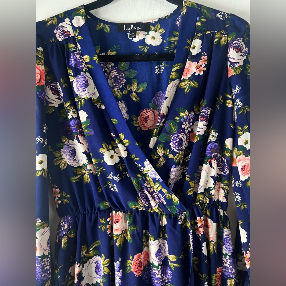 Lulu’s Honey Punch That’s A Wrap Floral Faux Wrap Dress Cottagecore Date Night - Picture 9 of 14